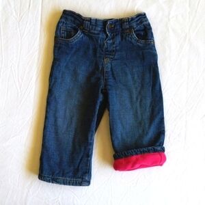 george fleece-lined straight leg denim jeans 6-12 months baby girl